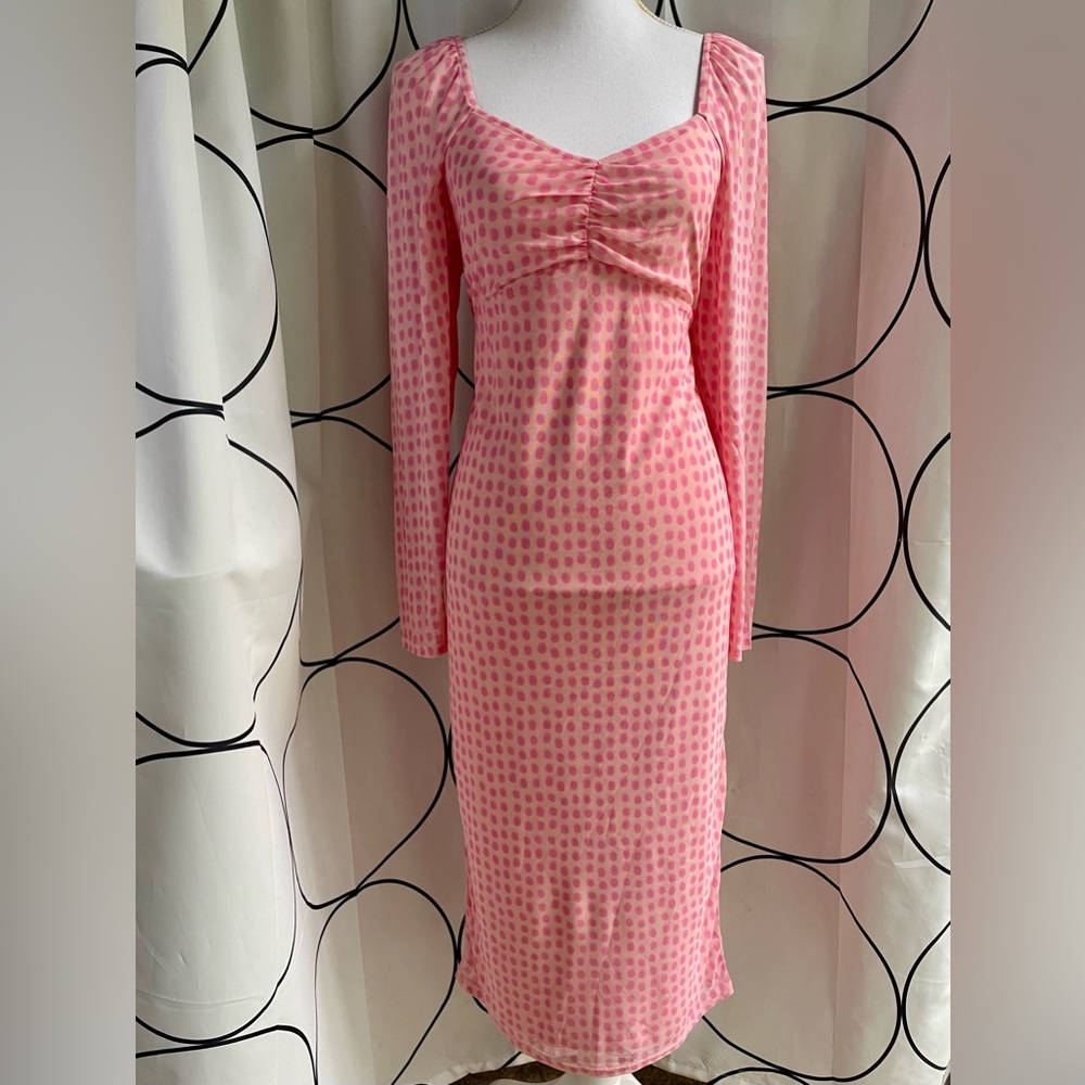 Target x House of Aama Pink Polka Dot Mesh Dress Collab | Women’s L